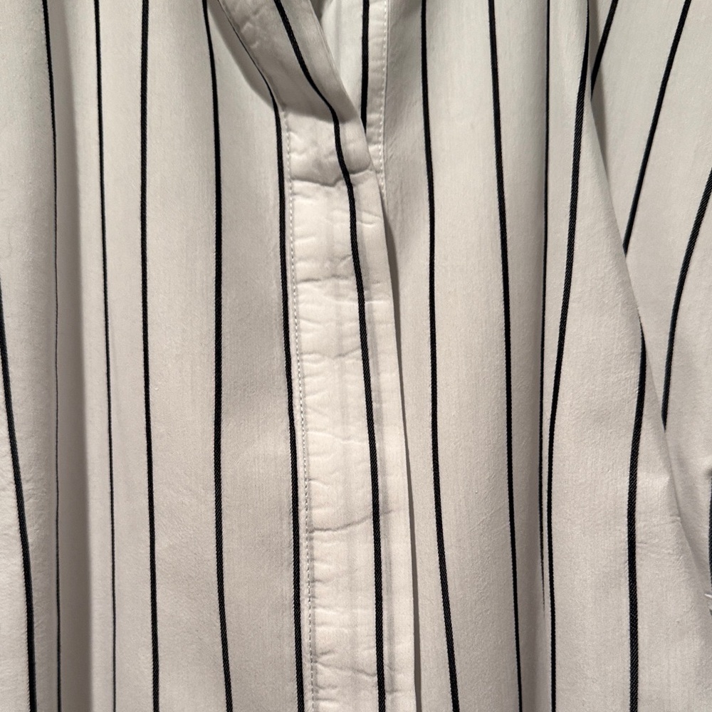 Chic White Striped Button Down Shirt - image 4